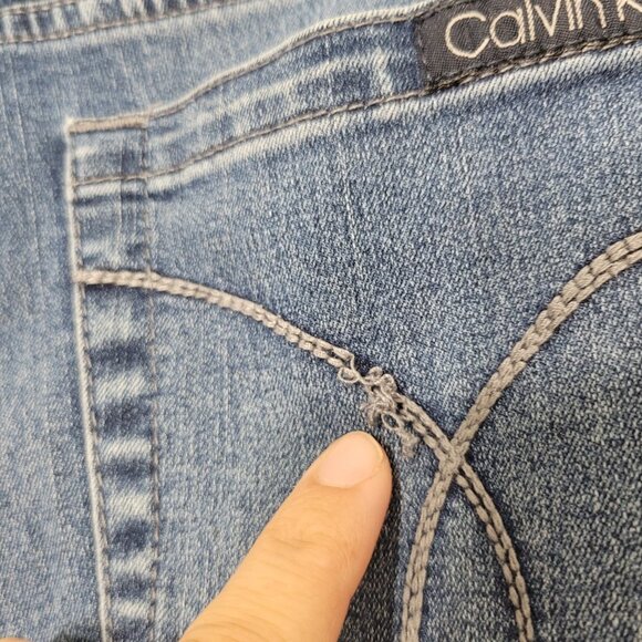 Calvin Klein | Blue Jean Denim Skinny Crop Capri Pants Stretch Classic 6 - Picture 7 of 11